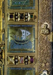 Insediamento del corpo di San Marco, pannello di smalto dalla Pala d